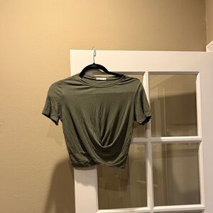 Marine Layer Forest Green Twist Front Tee